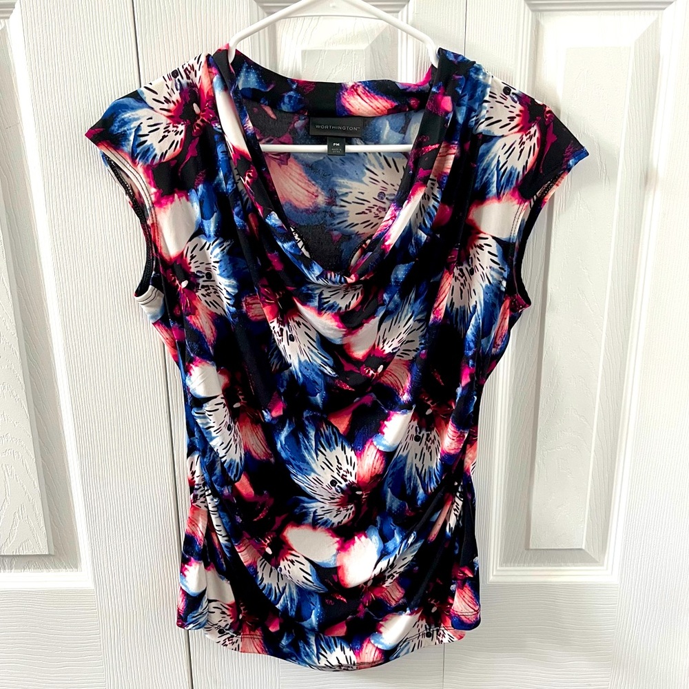 Worthington cowl neck sleeveless blouse, Women’s Size Petite Medium